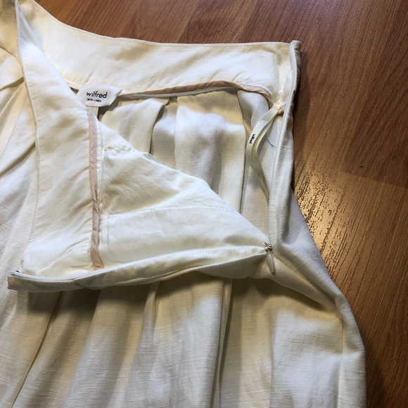 Linen blend White Midi skirt - Picture 6 of 6